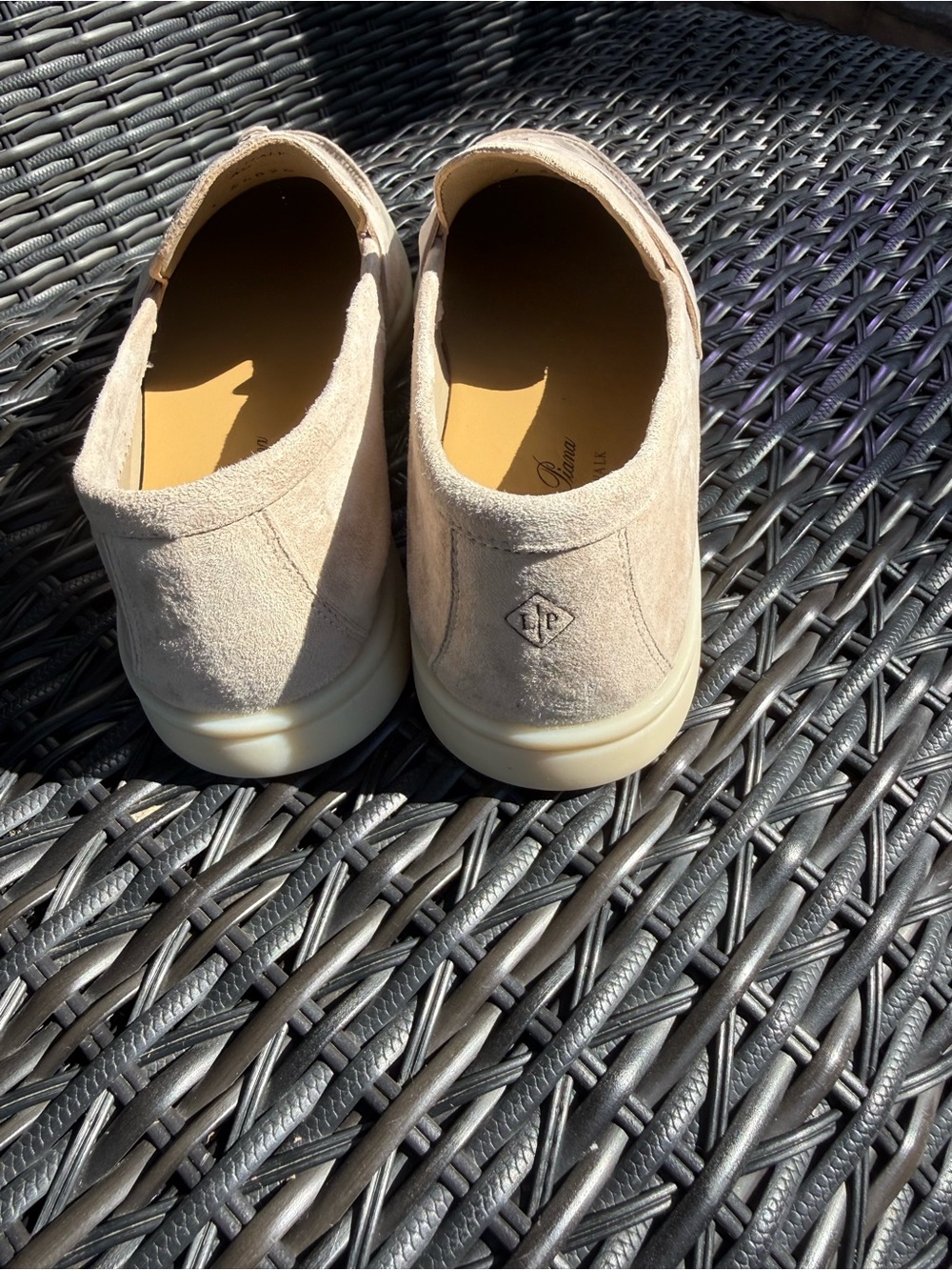 Loro Piana Beige Suede Loafers with Silver Metal Bit - Picture 4 of 6